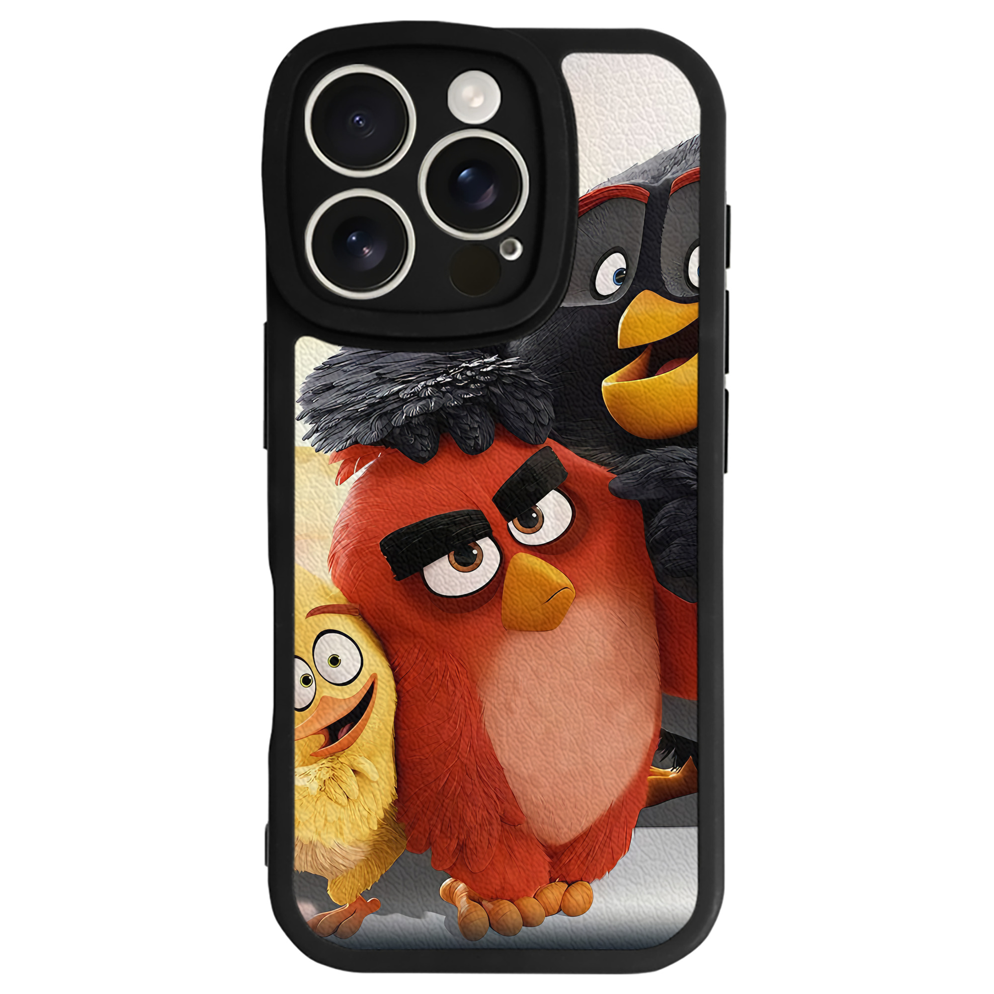 （画像用） Angry Birds アングリーバード 【iPhone 16シリーズ対応】シリコンスマホケース（レザー調） 材質：シリコン